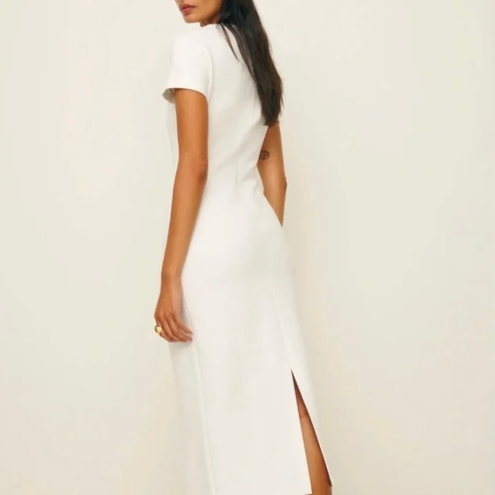 Reformation White Ribbed Sheath Dress - Picture 4 of 6
